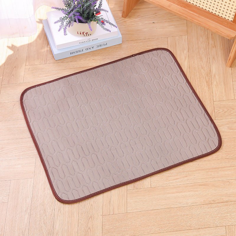 Premium zelfkoelende hondenmat van MyBreezyPaws in bruin met extra zachte latexvulling, 100 × 70 cm