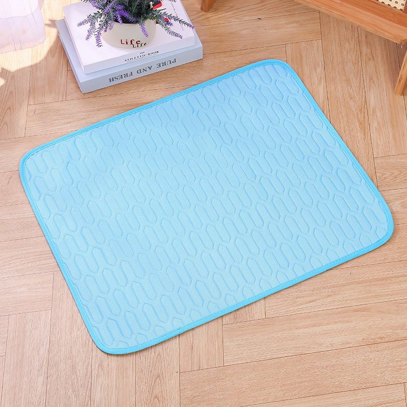 Premium zelfkoelende hondenmat van MyBreezyPaws in hemelsblauw met extra zachte latexvulling, 100 × 70 cm